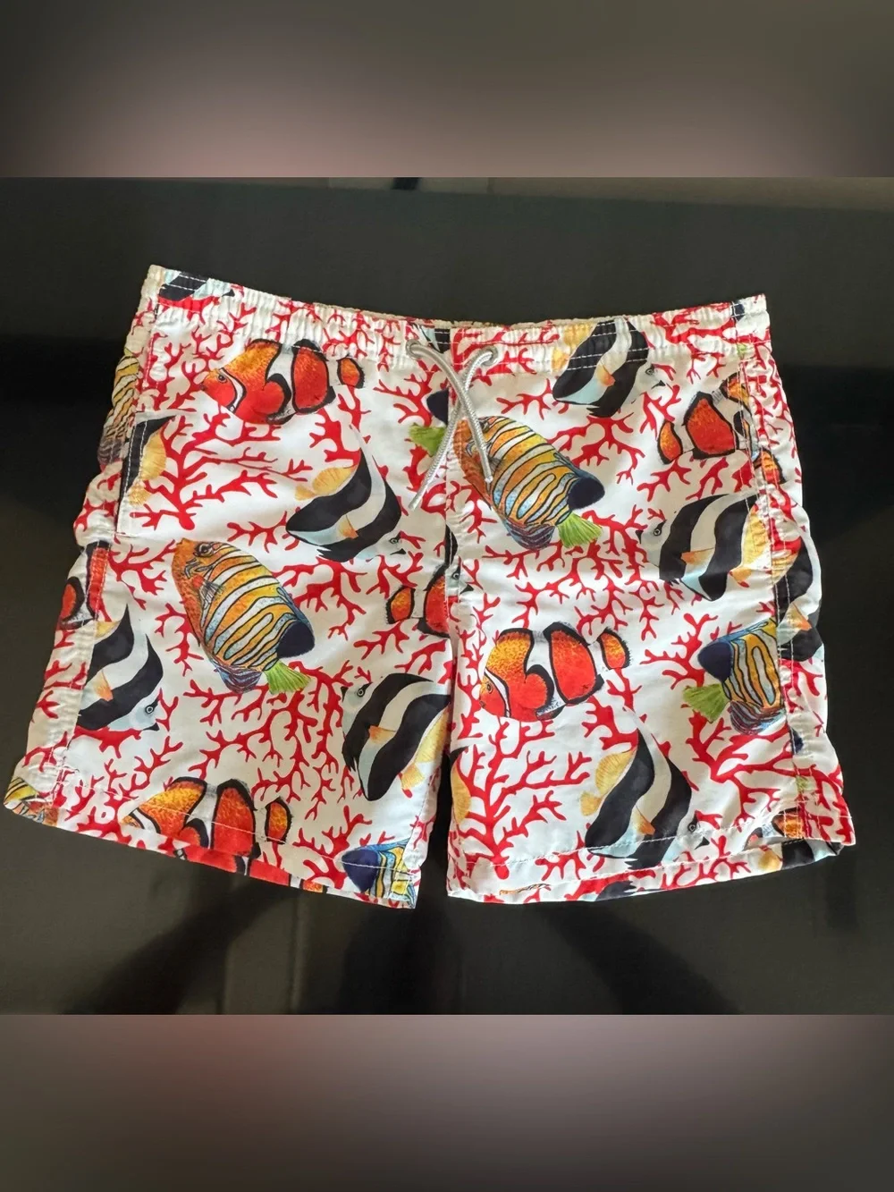 MC2 Saint Barth Boys Red Tropical Fish Swim Shorts